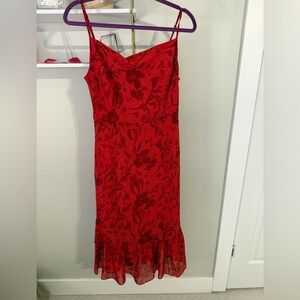 **Brand New** Petal & Pup Red Floral Midi Dress